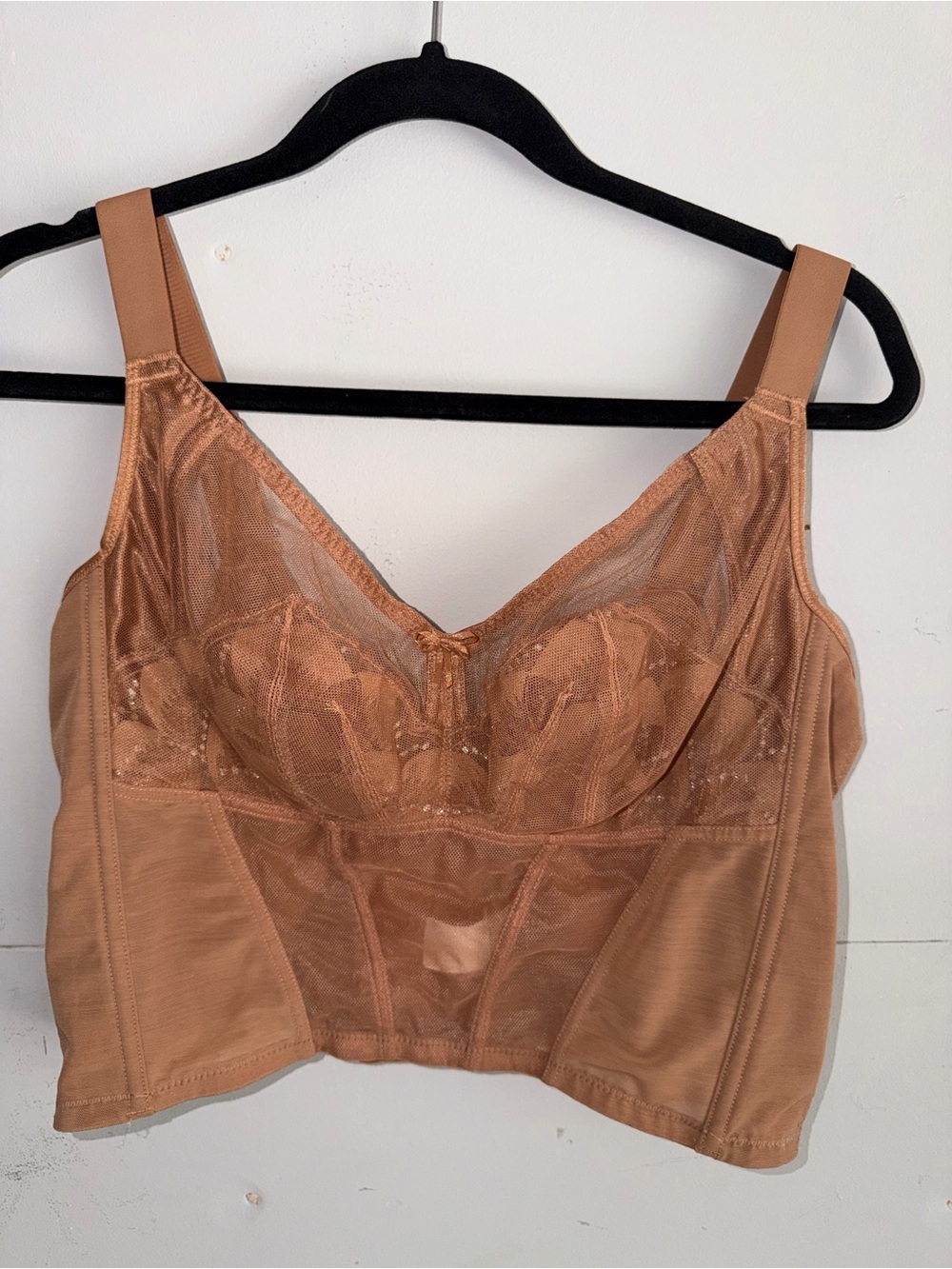 Longline Lace Bra Top in Nude